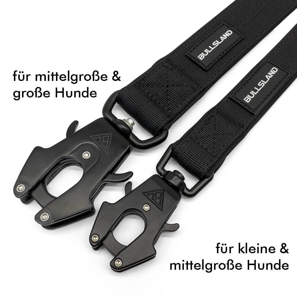 2,5m Tactical Hundeleine dreifach verstellbar - Black - Bullsland Dogwear