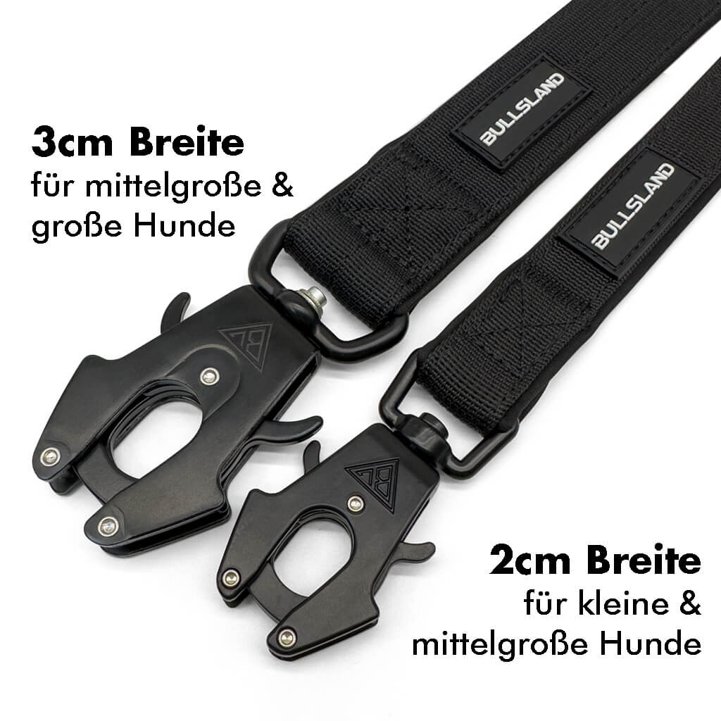 1,5m Tactical Hundeleine mit Handschlaufe - Black - Bullsland Dogwear