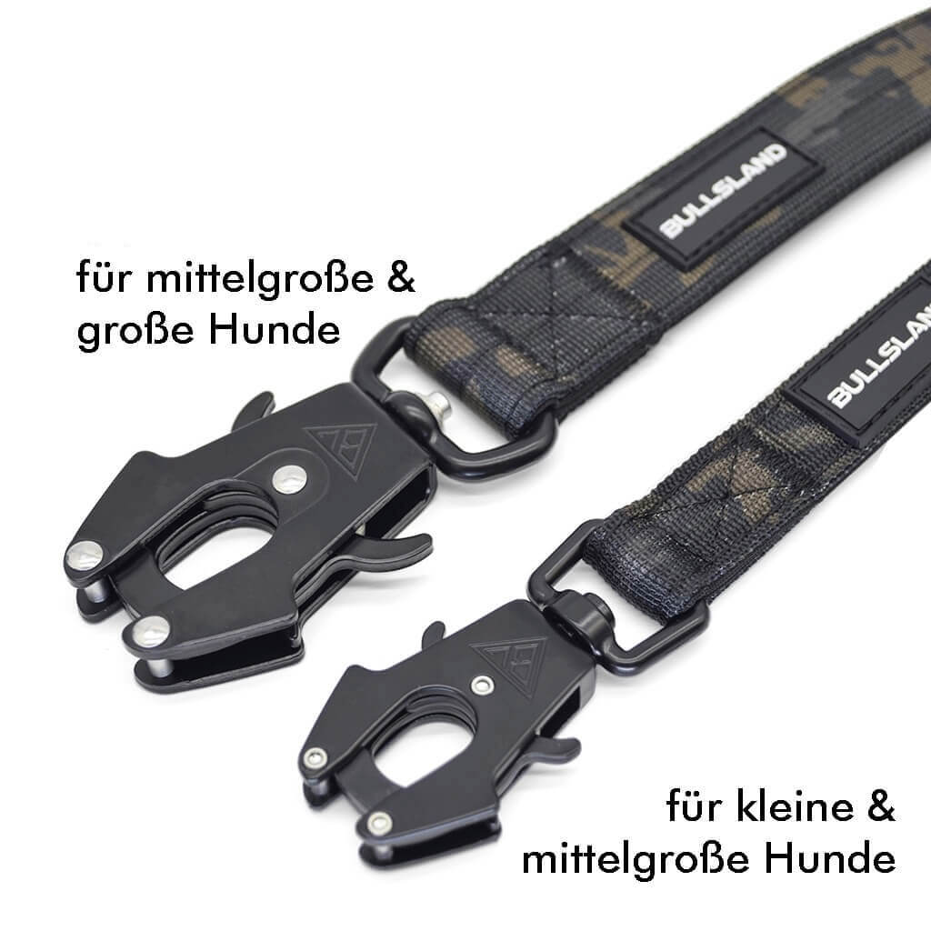 2,5m Tactical Hundeleine dreifach verstellbar - Black Camo - Bullsland Dogwear