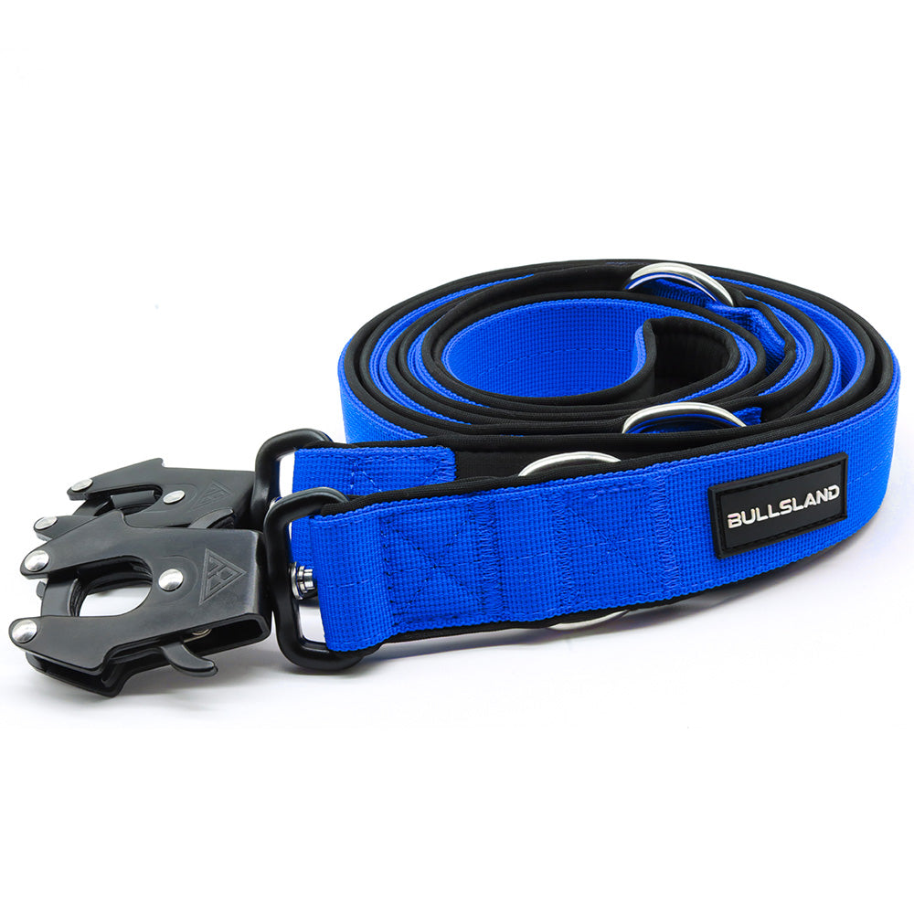Taktische Hundeleine dreifach verstellbar - 2,5m - Blau