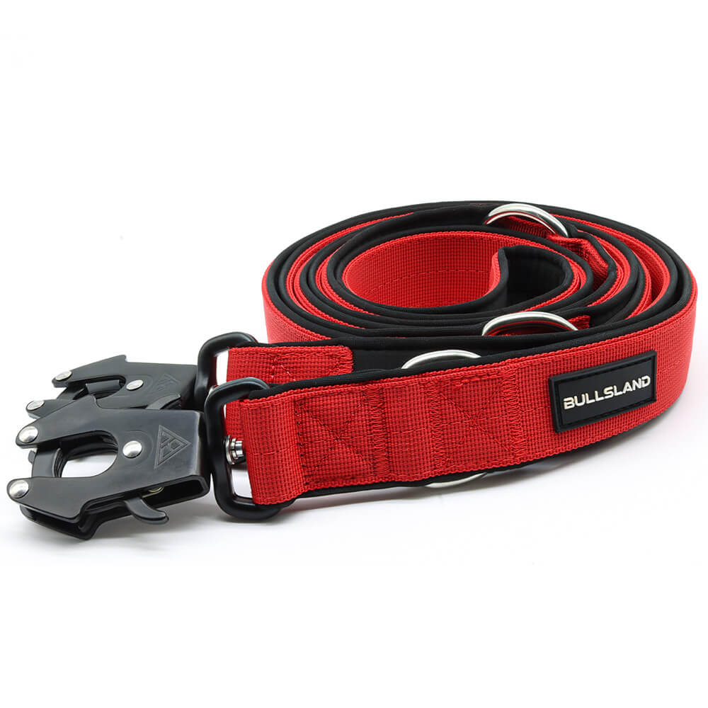 Taktische Hundeleine – 3-fach verstellbar, robust & sicher – Rot