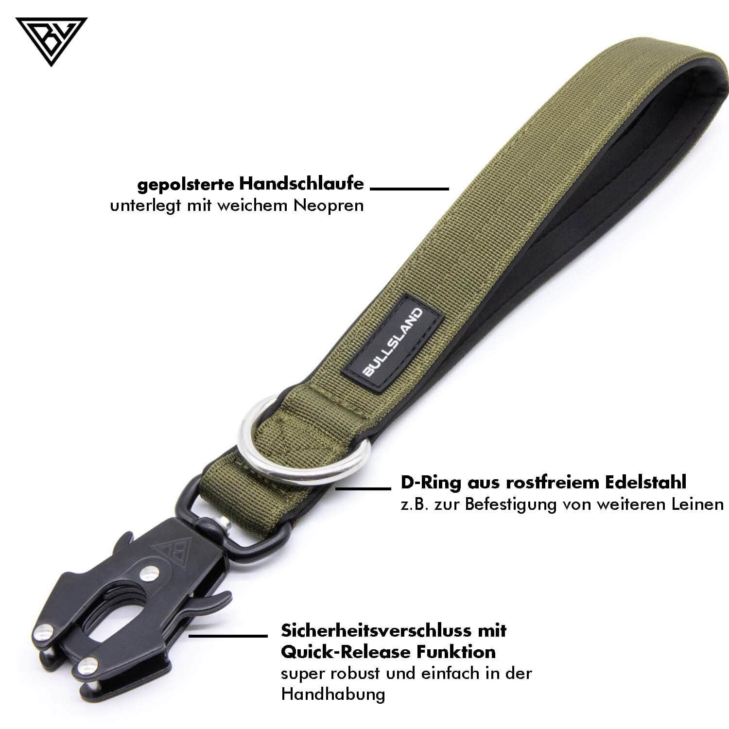 Kurzleine mit Sicherheitsverschluss in Khaki und deren Vorteile