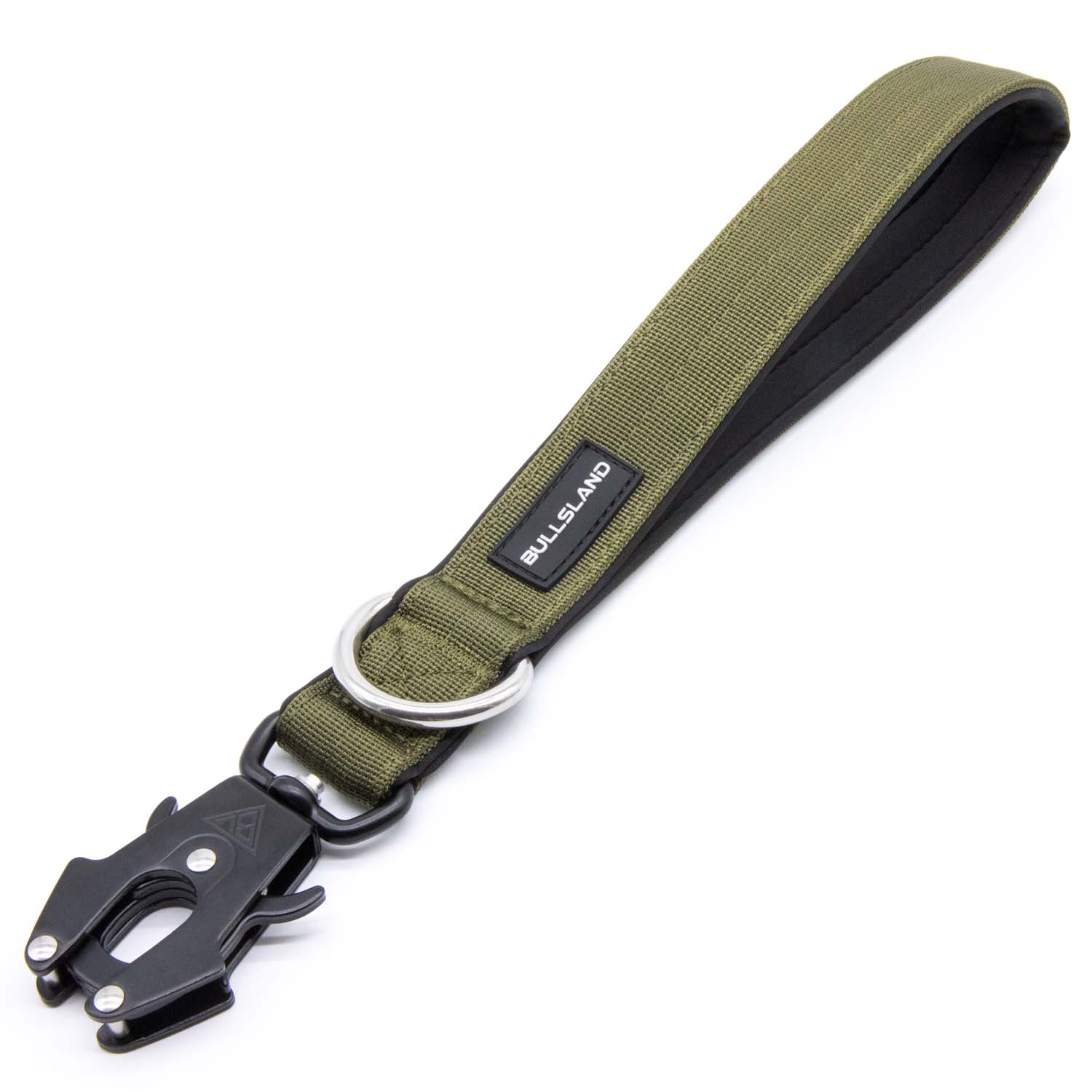 Kurzleine mit Sicherheitsverschluss in Khaki