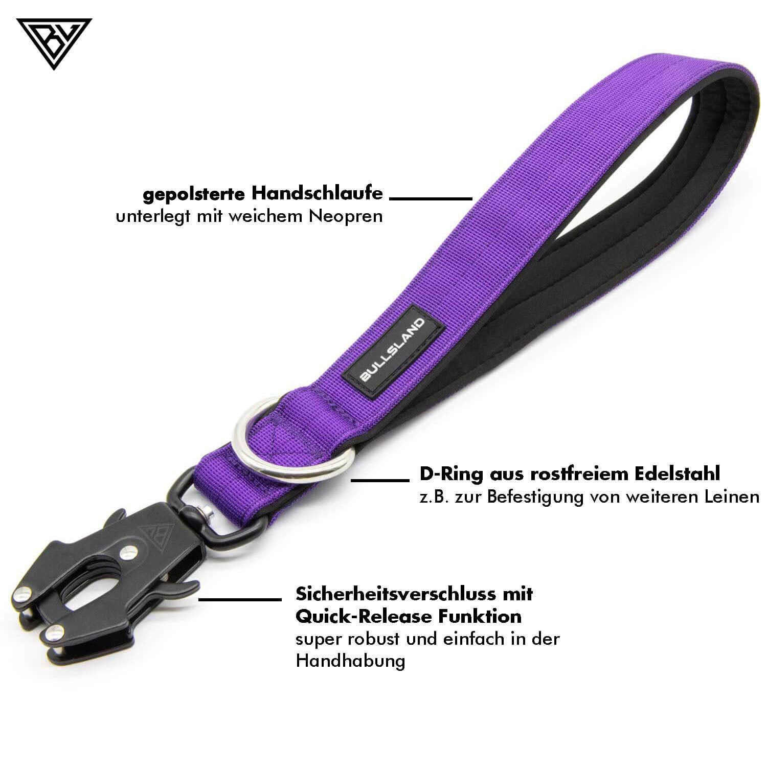 Kurzleine mit Sicherheitsverschluss in Lila mit Benefits