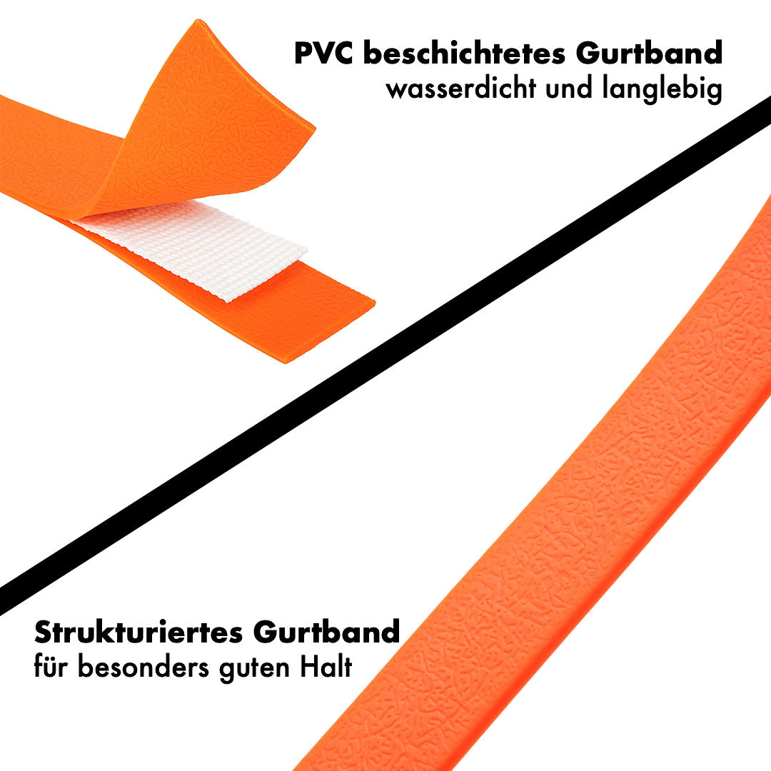 PVC Schleppleine für Hunde – wasserfest & pflegeleicht, mit Twist‑Lock Sicherheitskarabiner & Neopren-Griff – Orange