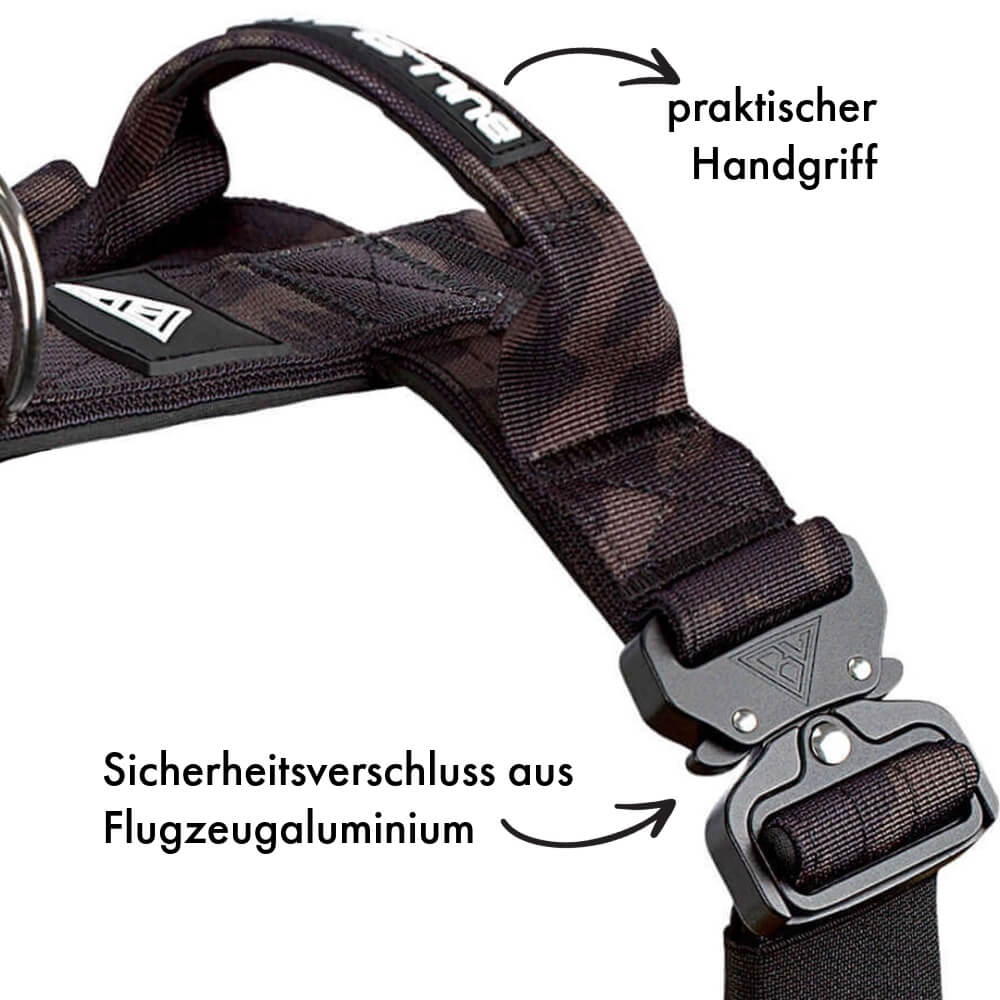 Taktisches Y-Geschirr "Pro" – mit Handgriff - Black Camo