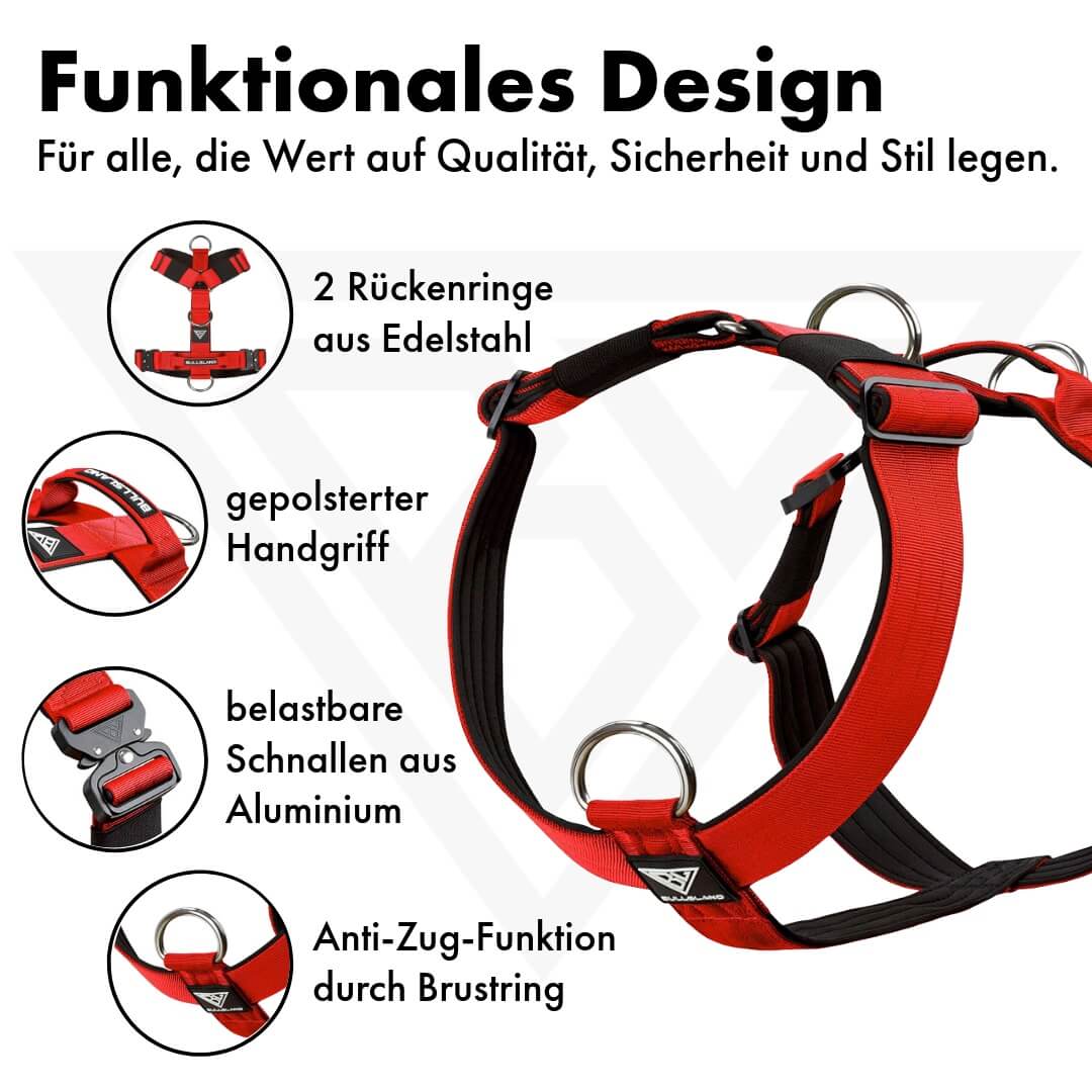 Taktisches Y-Geschirr "Pro" – mit Handgriff - Rot