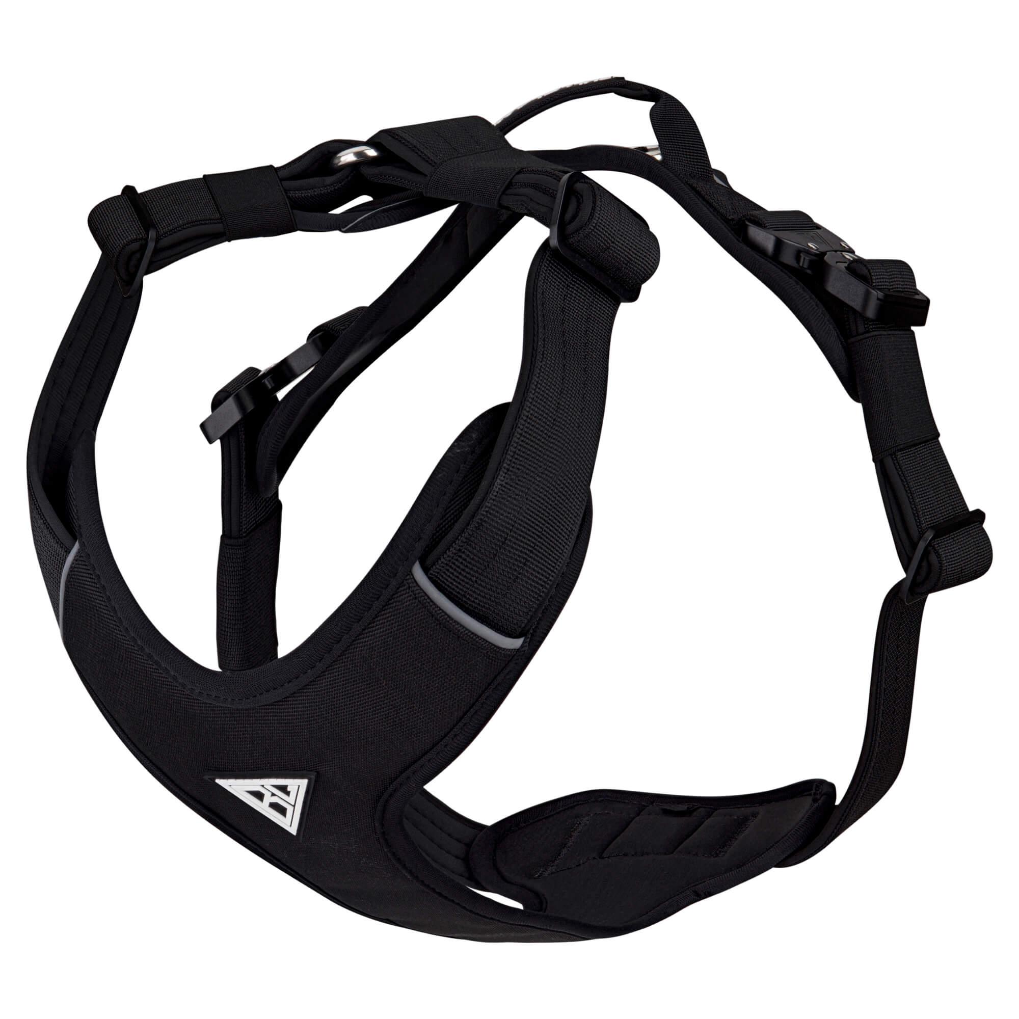 Gepolstertes Hundegeschirr "Titan" - mit Sicherheitsschnallen, Handgriff & Neopren gepolstert - Schwarz