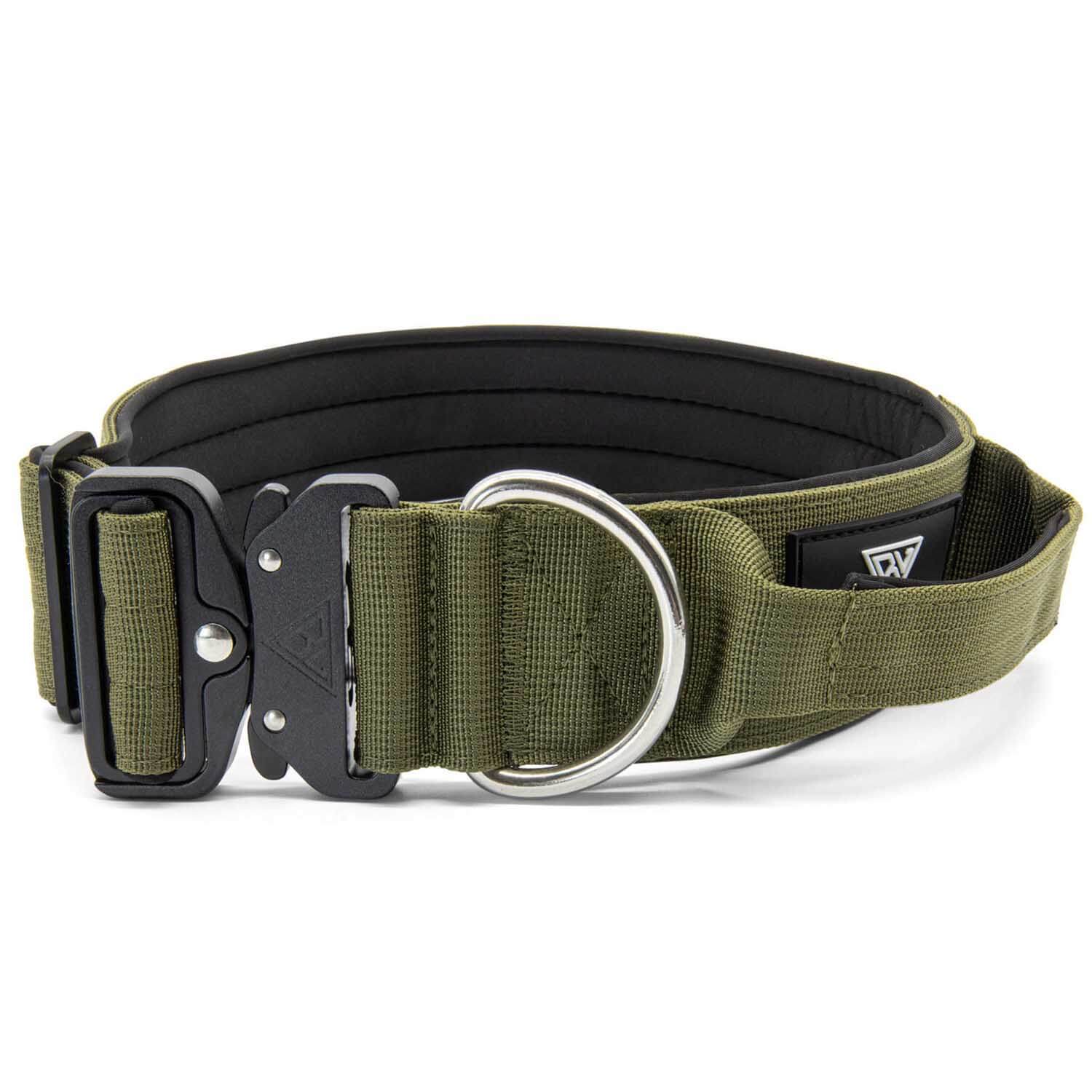 Taktisches Hundehalsband mit Griff von Bullsland Dogwear in Khaki.