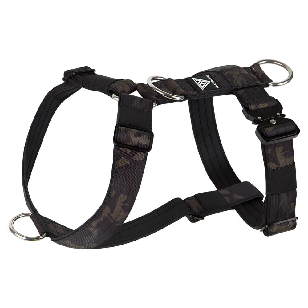 Tactical Y-Harness with Safety Clip- Black Camo