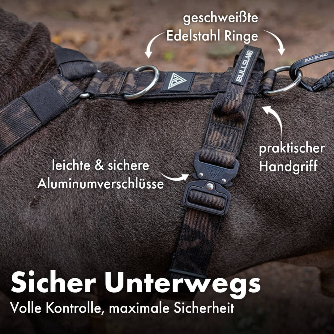 Taktisches Y-Geschirr "Pro" – mit Handgriff - Black Camo