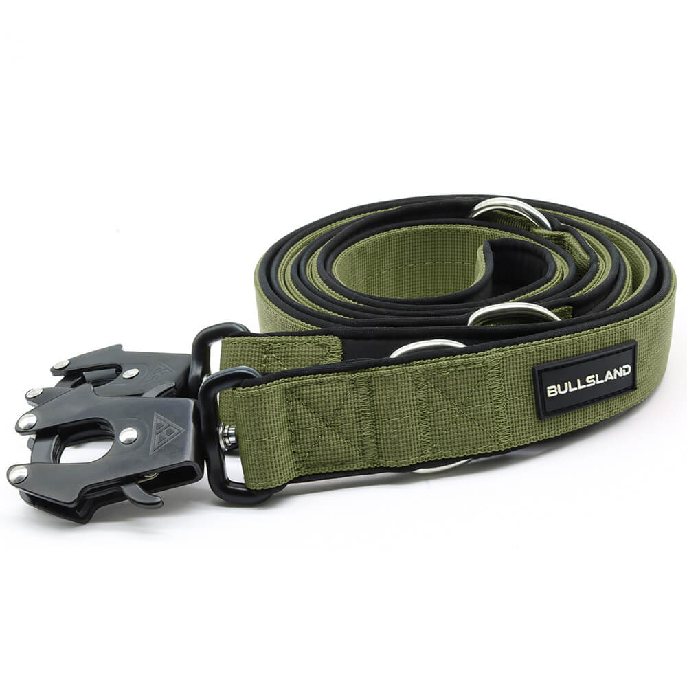 Taktische Hundeleine dreifach verstellbar - 2,5m - Navy Green