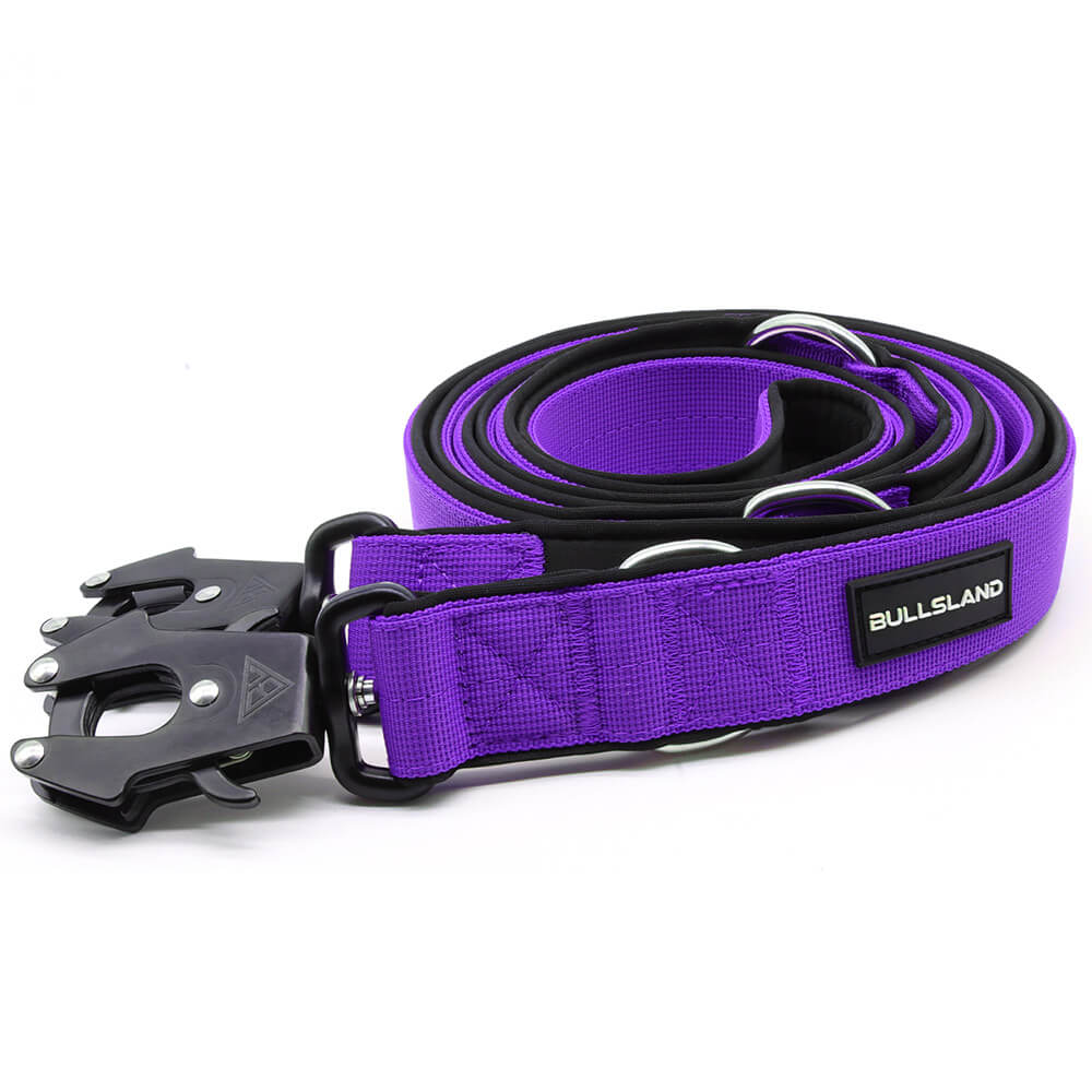 Taktische Hundeleine dreifach verstellbar - 2,5m - Purple