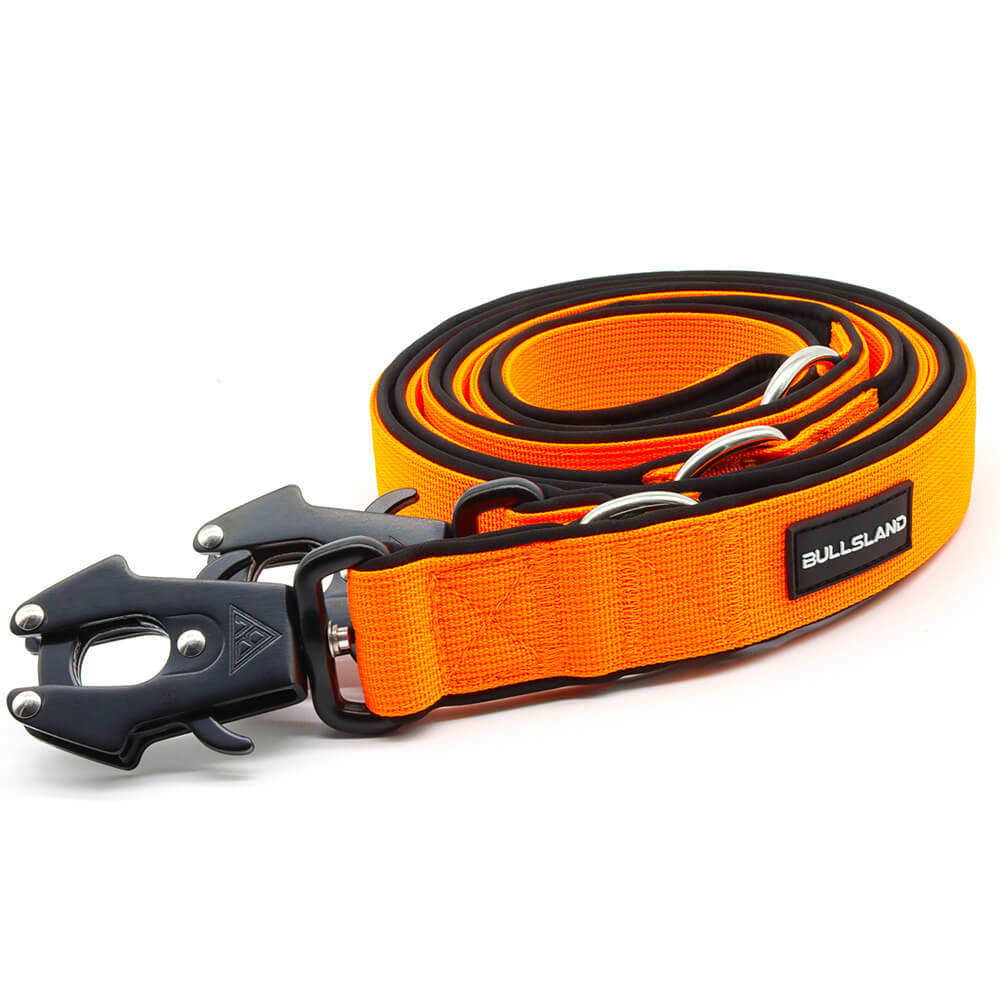 Taktische Hundeleine dreifach verstellbar - 2,5m - Orange
