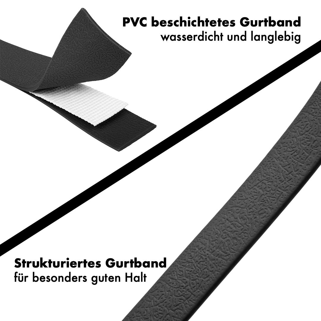 PVC Schleppleine für Hunde – wasserfest & pflegeleicht, mit Twist‑Lock Sicherheitskarabiner & Neopren-Griff – Schwarz