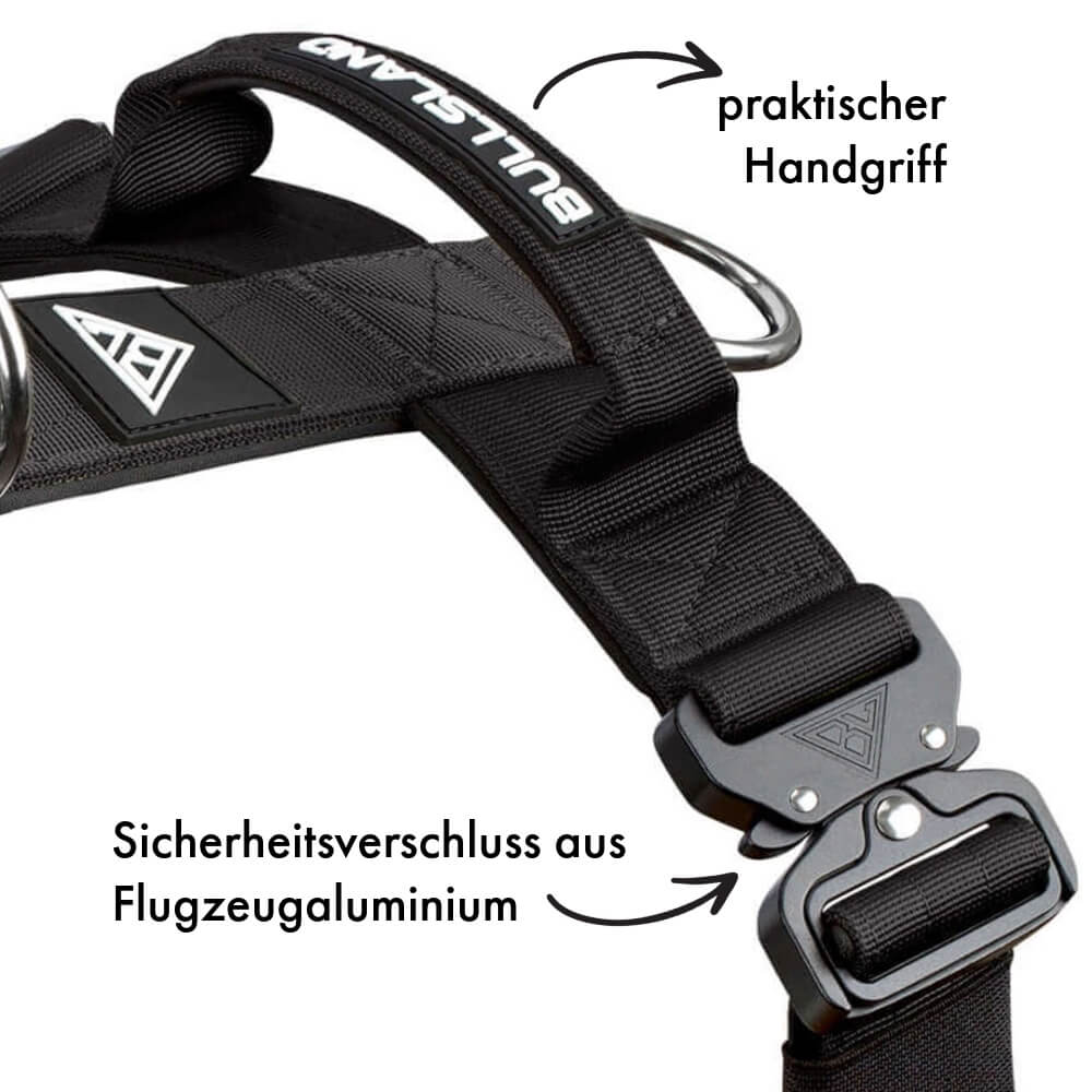 Taktisches Y-Geschirr "Pro" – mit Handgriff - Schwarz