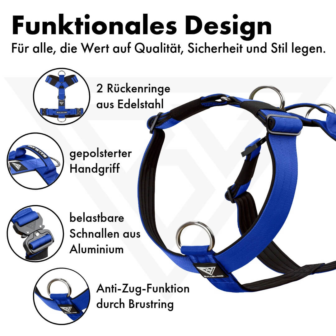 Taktisches Y-Geschirr "Pro" – mit Handgriff - Blau