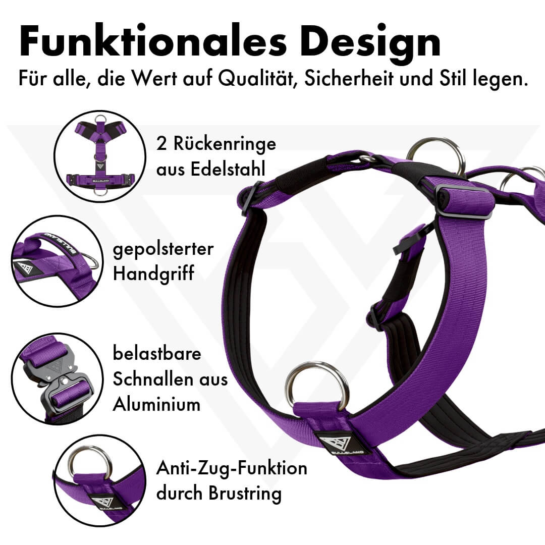 Taktisches Y-Geschirr "Pro" – mit Handgriff - Lila