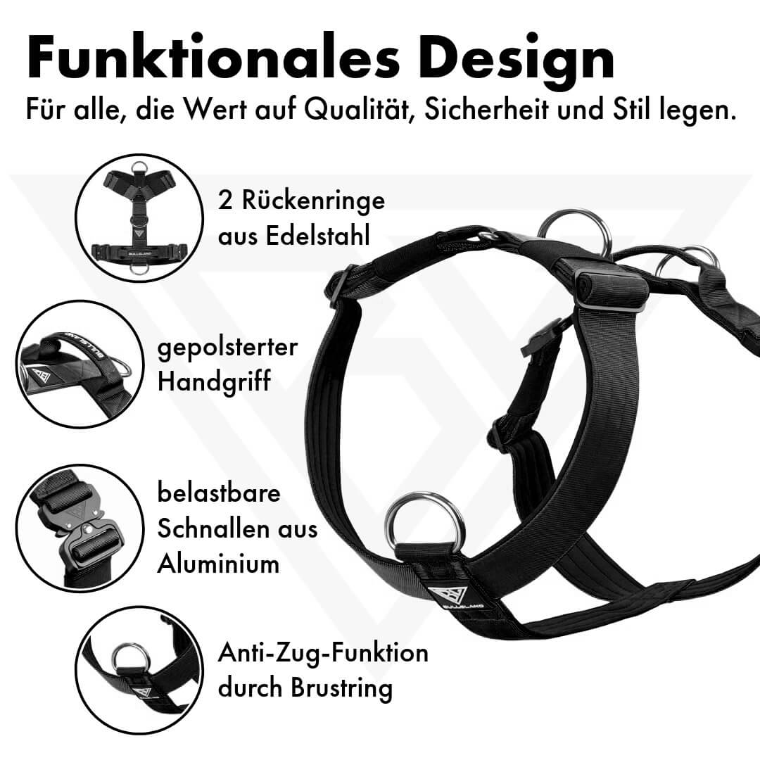 Taktisches Y-Geschirr "Pro" – mit Handgriff - Schwarz