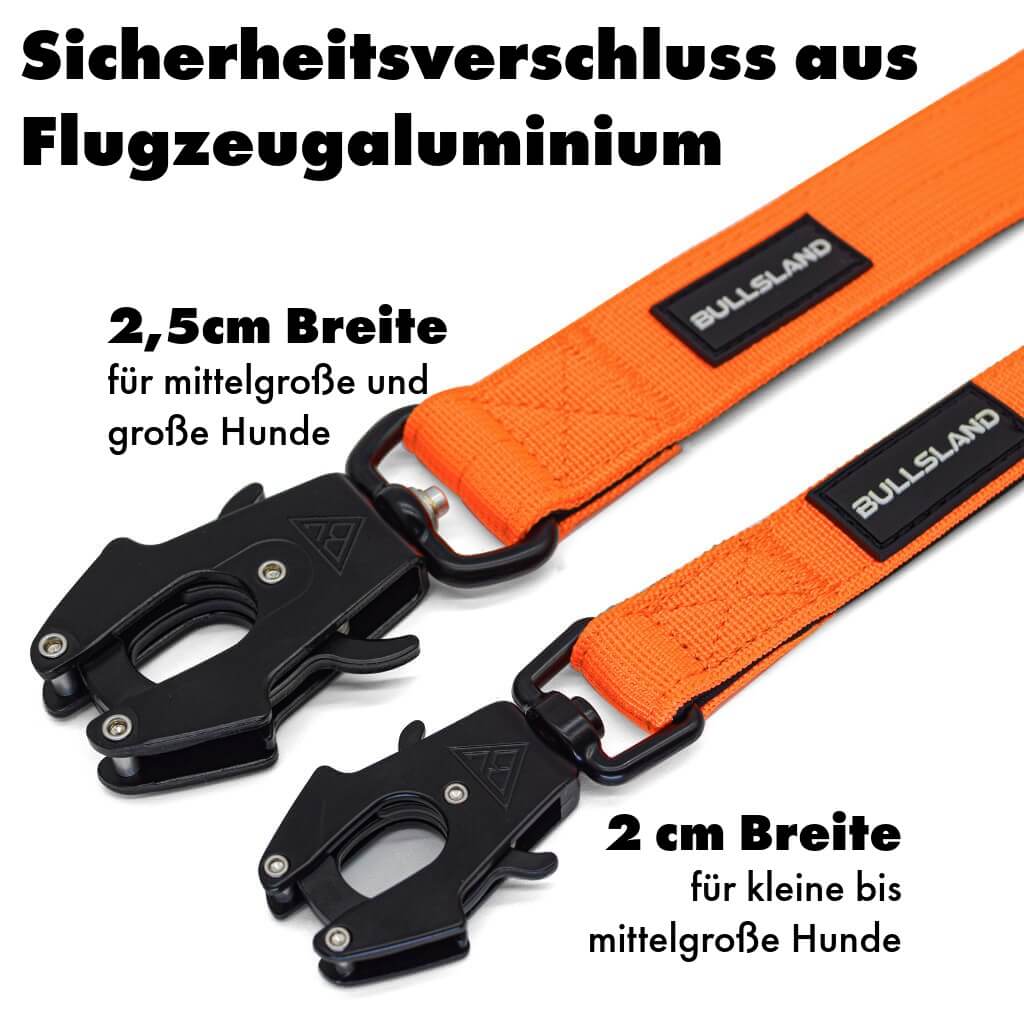 Taktische Hundeleine – 3-fach verstellbar, robust & sicher – Orange