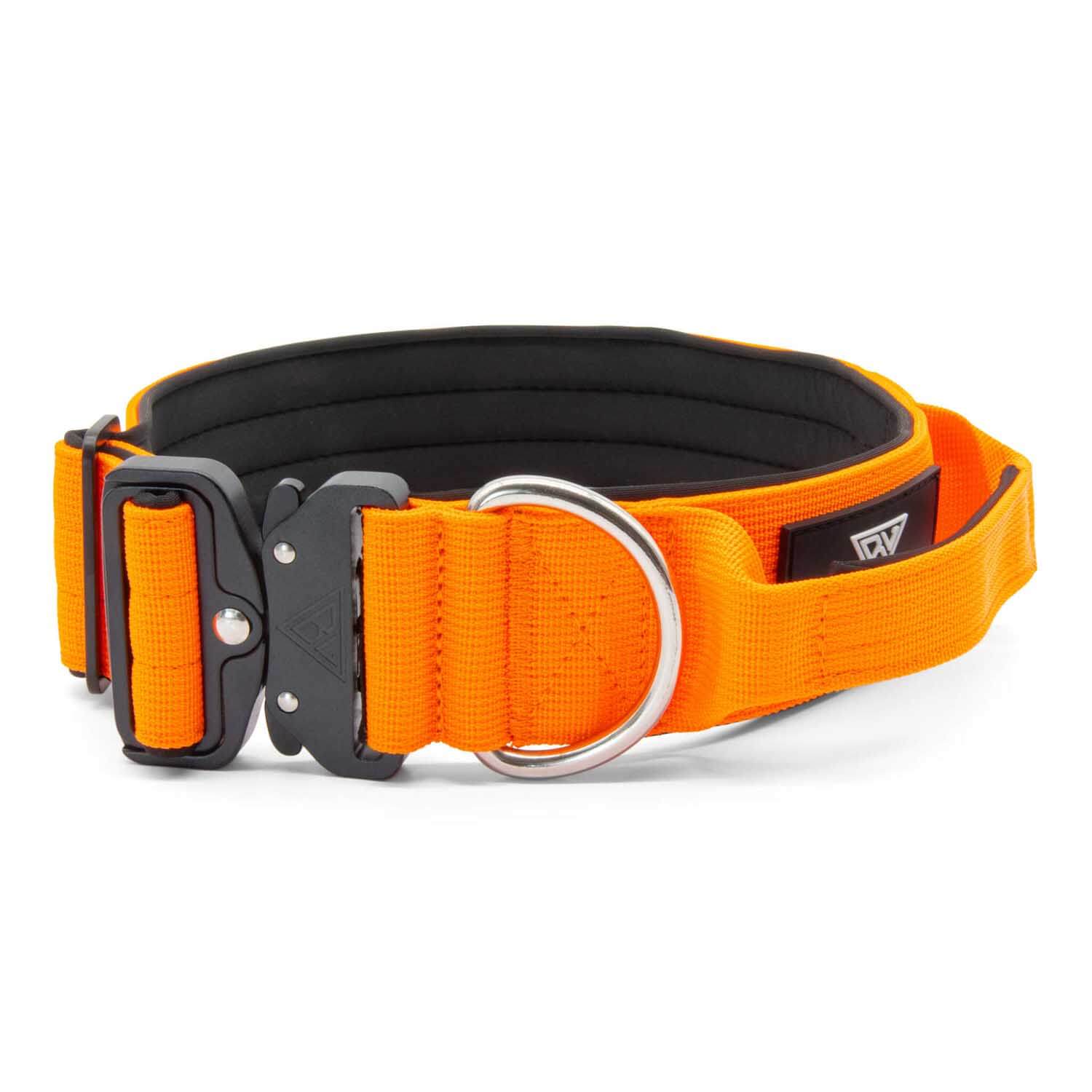 Taktisches Hundehalsband mit Griff von Bullsland Dogwear in Orange.