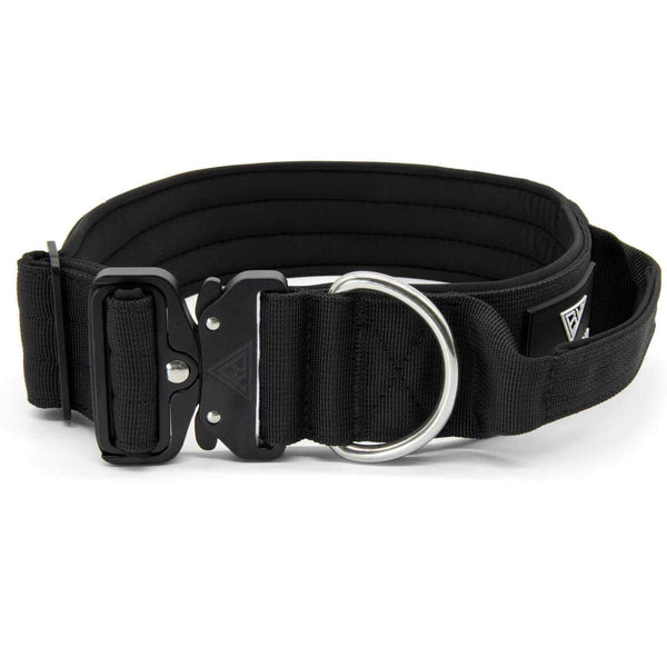 Taktisches Hundehalsband mit Griff - Schwarz